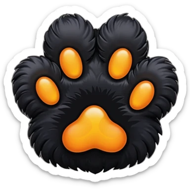black cat's paw sticker