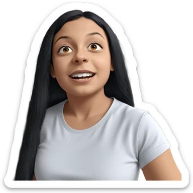 girl with black hair indoors sticker