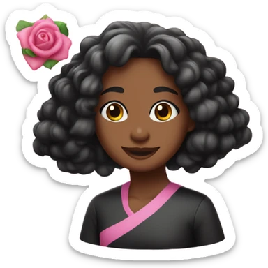 uma cartola preto com uma delicada e fina fita rosa na base caindo sticker