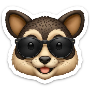 animal wtih black sunglasses  sticker