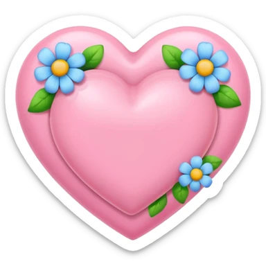 Baby pink heart with flowers around it sticker
