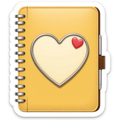 cute agenda , butter yellow/gold/brown themed with maybe a little heart on it. its paper in it and rings at the top of it where the paper is on sticker
