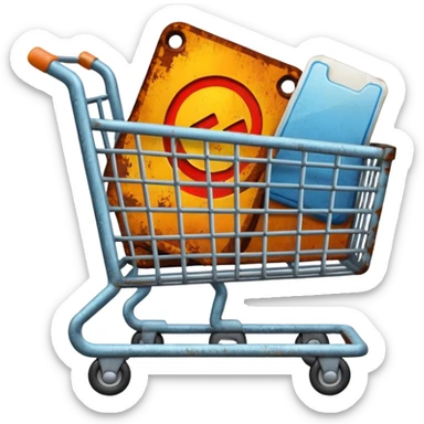shopping cart vintage like a sticker sticker