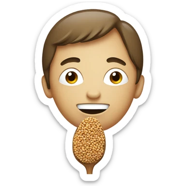 Stick figure boy with a bean head sticker