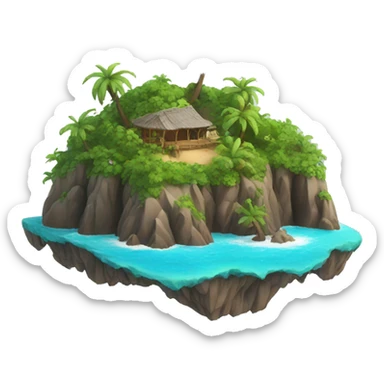 Island with beautiful sea sticker