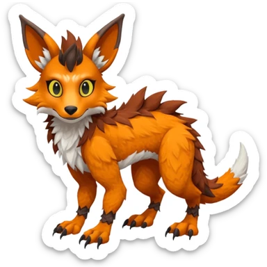 Trico-Grem2-Wickerbeast-Vernid-Sergal-fusion-hybrid-fursona-furry-fursuit, full body sticker