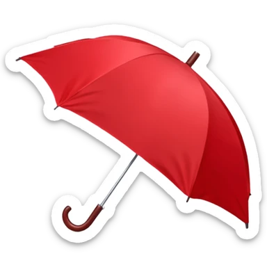 Folded Rain Umbrella red sticker