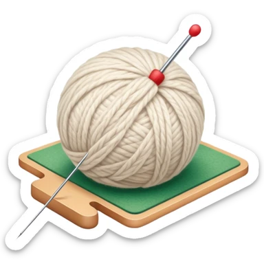 Felt crafting icon, wool fibers being felted, textured wool ball, needle and felting mat, minimalistic style, clean lines, transparent background. sticker