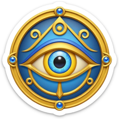 Wiz 101 casting sigil blue and yellow myth eye inspired school sticker