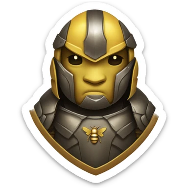 A paladin bee with heavy armor and a tower shield sticker