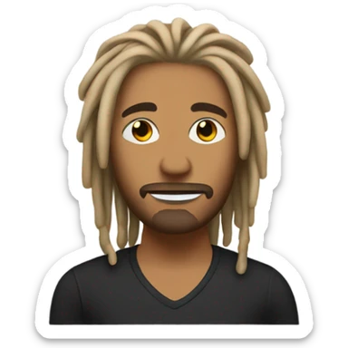 short tan man with black and blonde dreads sticker