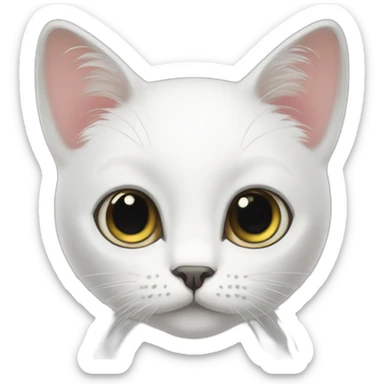 Cute white cat with huge eyes sticker