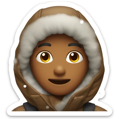 A person enjoying the cold weather sticker