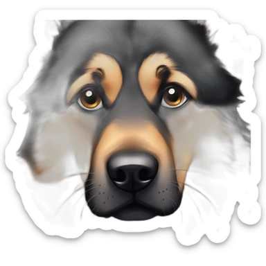 german sheperd sad face black pupils sticker