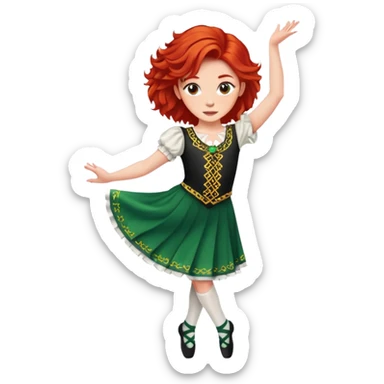 Irish dancer with red hair sticker