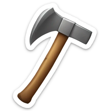 Please create a custom emoji for a "Pickaxe". It is a basic tool for mining that increases mining earnings. The emoji should show a classic miner's pickaxe, preferably with a brown handle and a metallic head. sticker
