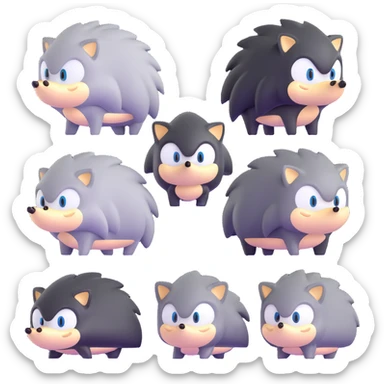 Sonic, Silver, and Shadow hedgehogs together sticker