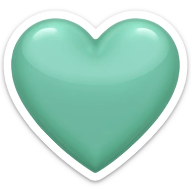 Mint green heart sticker