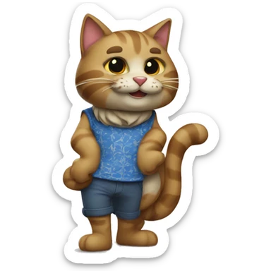 Um gato de cartola com uma bengala doce  sticker