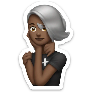 a woman with an X on her arm
 sticker