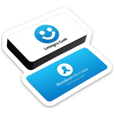 business card with a logo symbol sticker