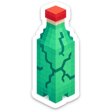 Borjomi bottle with a cracked texture sticker