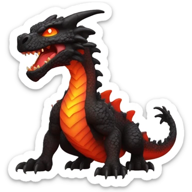  Legendary Cool Edgy Brown-Black-Red-Orange-gradient Magma-Lava-Volcano Dragon sticker