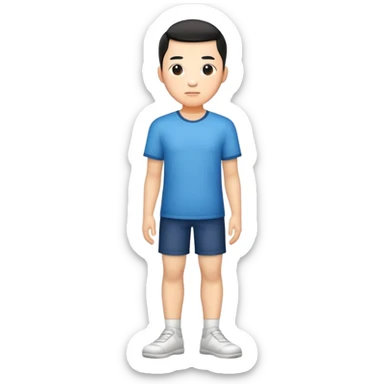 china men photorealistic standing on feet sticker