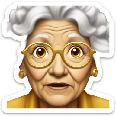 old lady gangsta golden sticker