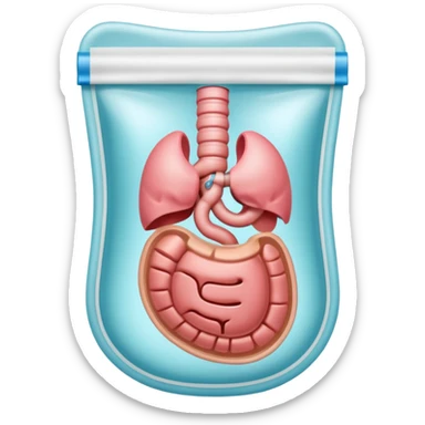 an ostomy bag for a artificial intestine sticker