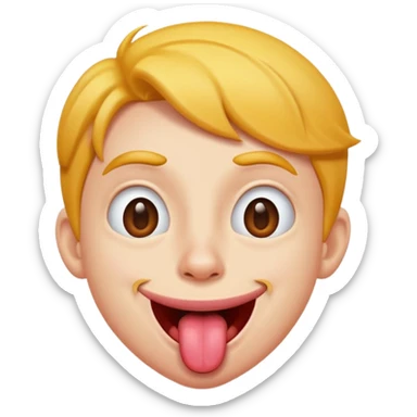 Goofy face with tongue out sticker