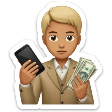 Mafia holding money and phone sticker