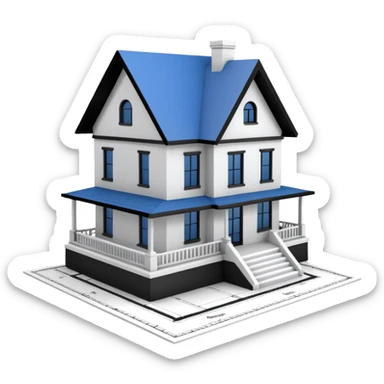 architect blueprints of a house  sticker