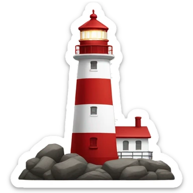 red and white lighthouse  sticker