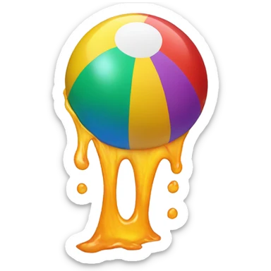 beach ball melting sticker