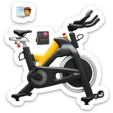 Peloton stationary bike with big screen sticker