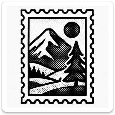 postage stamp sticker