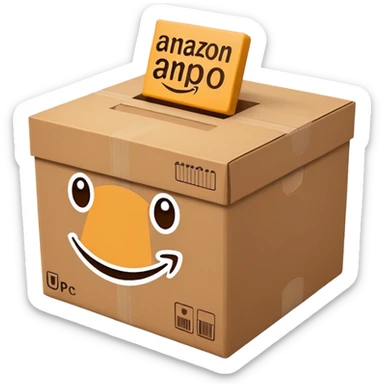 AMAZON BOX WITH UPC CODE sticker