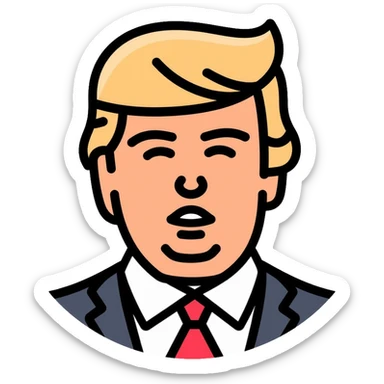 Donald Trump with his signature hairstyle sticker