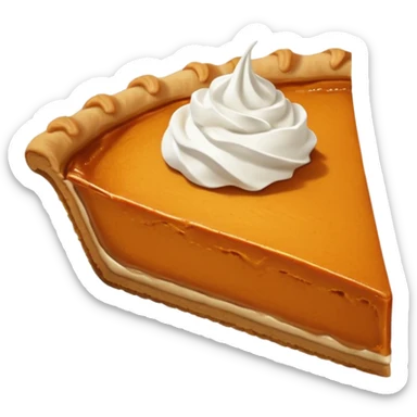 A slice of pumpkin pie with cream sticker