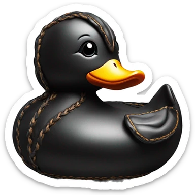 Expensive leather rubber duck with luxury stitching sticker