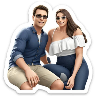 smiling couple enjoying outdoors sticker