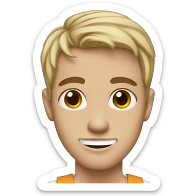 skinny guy with short hair acne and braces sticker