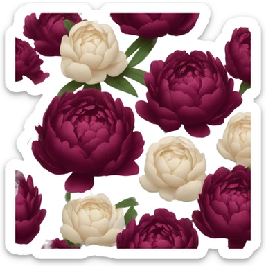 Big bouquet of burgundy peonies  sticker