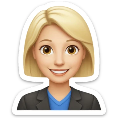 a 40 year old teacher with blonde hair sticker