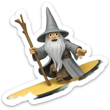 Gandalf surfing sticker