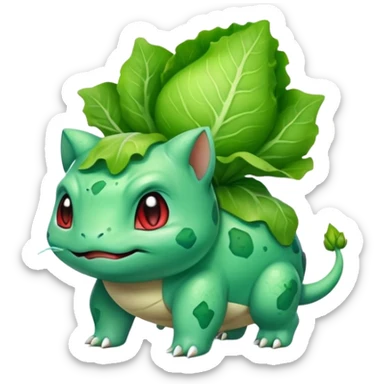 Bulbasaur with a lettuce-bulb on back  sticker