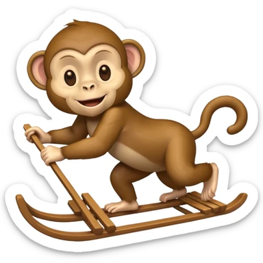 Monkey sled sticker