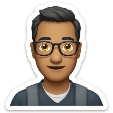 a nepali man with glasses on sticker