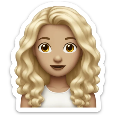 Pale dark blonde girl with lashes  sticker